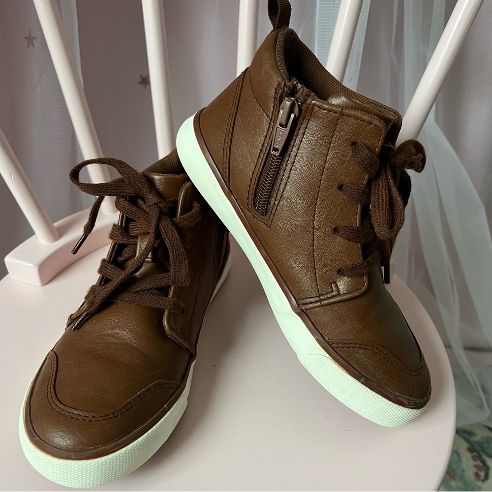 Wonder Nation Brown Leather High Top Shoes
